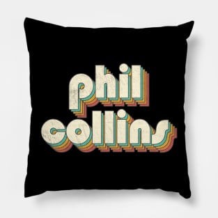 Retro Vintage Rainbow Phil Letters Distressed Style Pillow