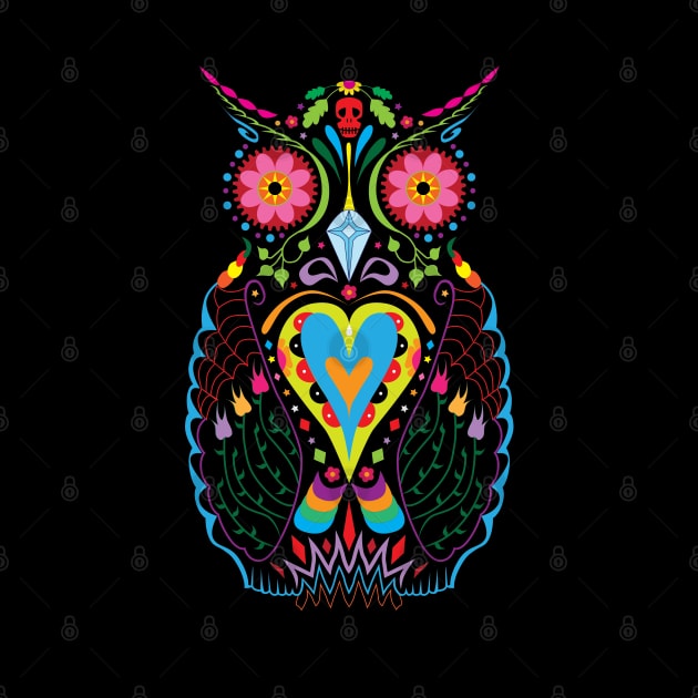 Day Of The Dead Owl by PrettyGhoul