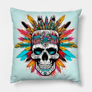 Indian chief skull Pillow