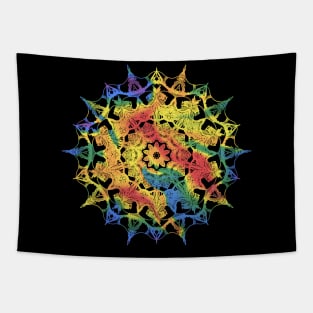 Subtle Tie Dye Mandala Flag Tapestry