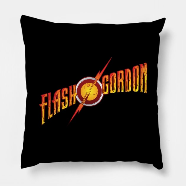 Flash Gordon Pillow by Baddest Shirt Co.