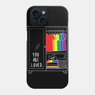 You are loved lgbtq closet cat Phone Case