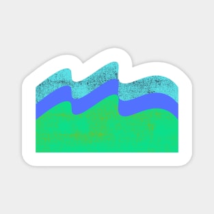 blue green water waves art Magnet