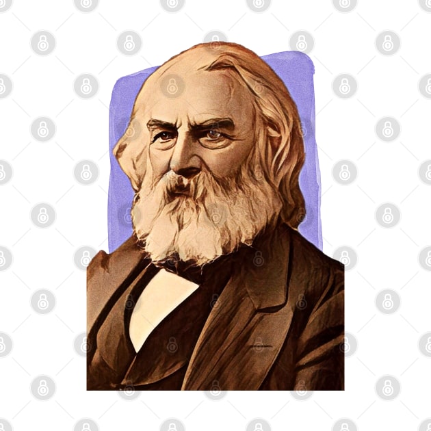 American Poet Henry Wadsworth Longfellow illustration by Litstoy 