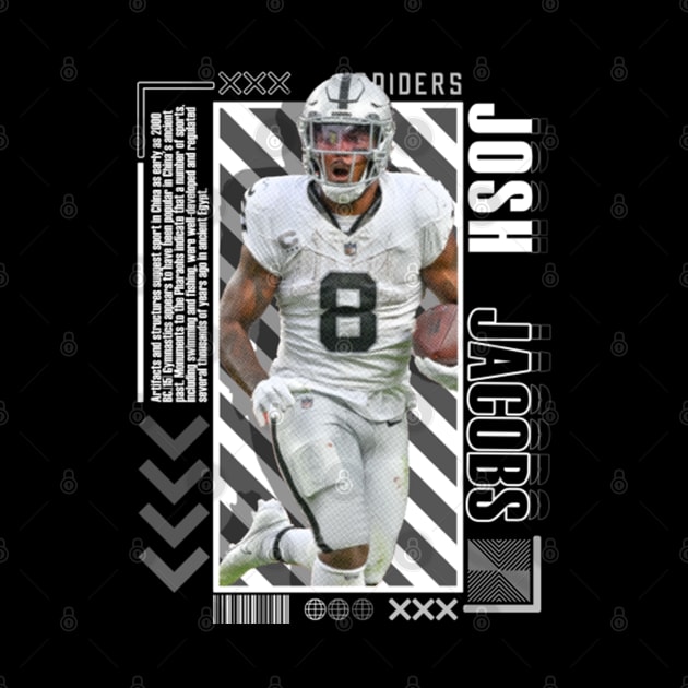 Josh Jacobs Paper Poster Version 10 by art.Hamdan