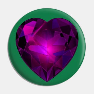 Pink Heart Gemstone Pin