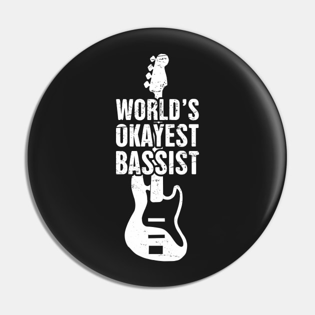 Funny Distressed Bass Guitar Player Design Pin by MeatMan