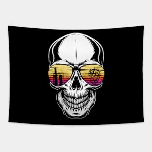 Summer Skull Retro Sunset Sunglasses Tapestry