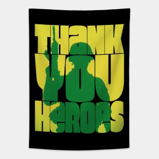 Thank You Heroes Soldier Silhouette Tapestry