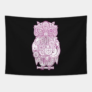 Cool Pink Steampunk Owl For Owl Lovers Tapestry