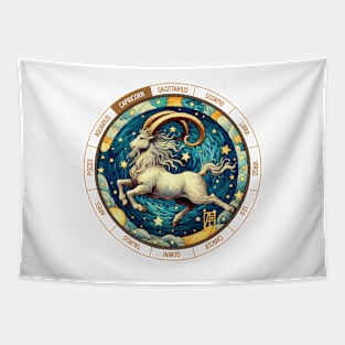 ZODIAC Capricorn - Astrological CAPRICORN - CAPRICORN - ZODIAC sign - Van Gogh style - 10 Tapestry