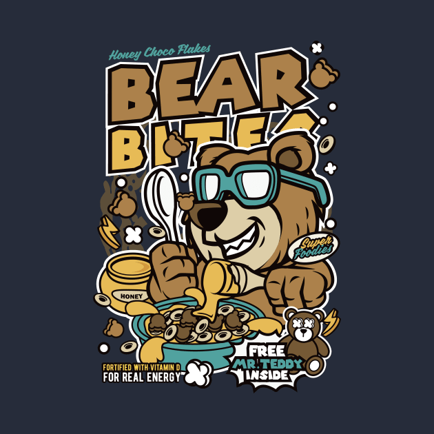 Retro Cereal Box Bear Bites // Junk Food Nostalgia // Cereal Lover by Now Boarding