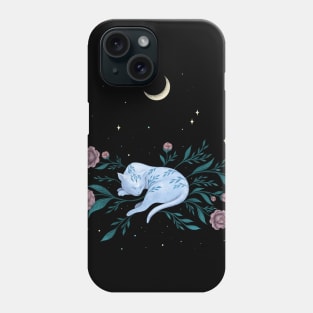 Cat Dreaming of Moon Phone Case