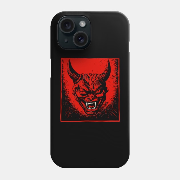 Lino Cut Devil Phone Case by n23tees