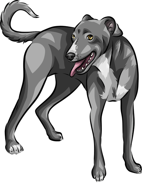 Cute Lurcher Dog Kids T-Shirt by Shirin Illustration