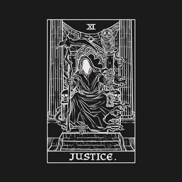 Justice Tarot Card Tapestry Grim Reaper Halloween by TheGhoulishGarb