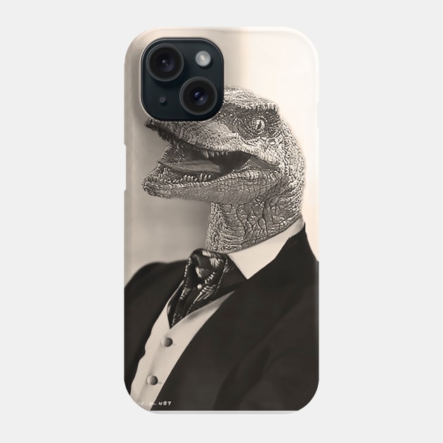 Gentleman Velociraptor having a Laugh Phone Case by luigitarini