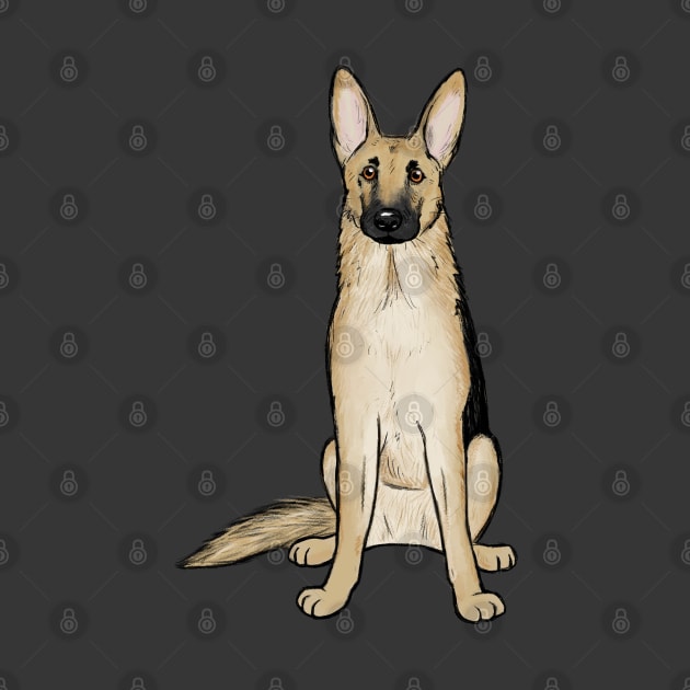 Light Tan and Black German Shepherd Dog | Cute GSD by Coffee Squirrel