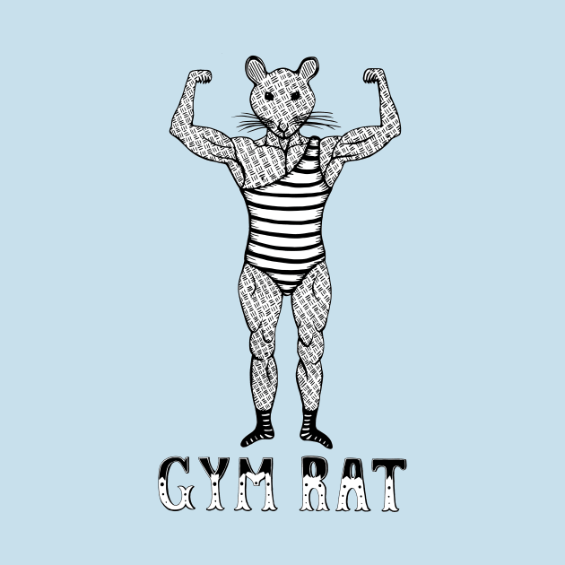 Strongman Bodybuilder Gym Rat - Black & White by studiogooz