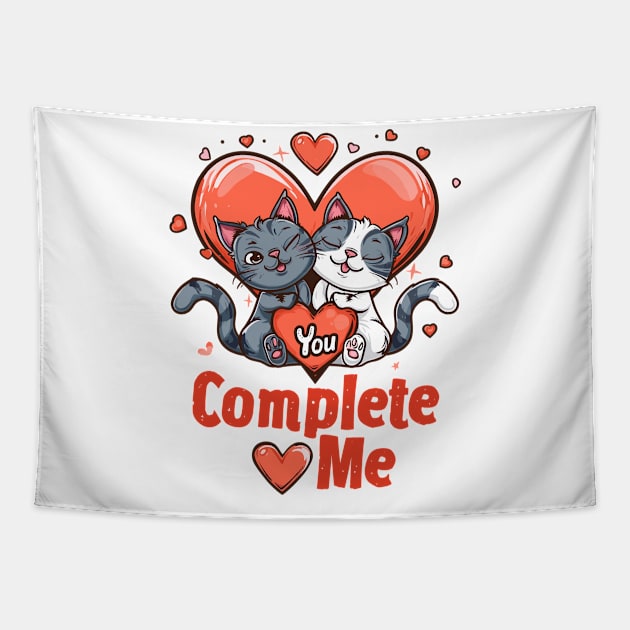 You Complete Me V2: Pop Art Orange Love-Cartoon! Tapestry by YUED