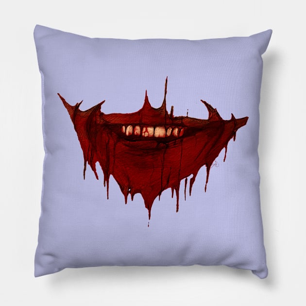 Smile til you bleed Pillow by ThatJokerGuy