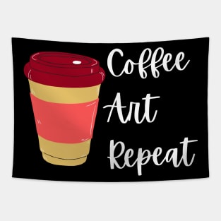 Coffee Art Repeat- Art Teacher Tapestry