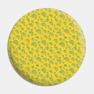 Spring Longing Collection - Yellow and green Arcs Pattern Pin