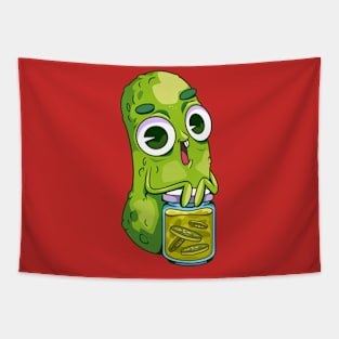 Pickle Cartoon Illustration Tapestry