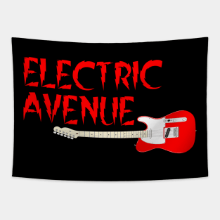 Electric Guitar, Electric Avenue, Red Guitar Tapestry