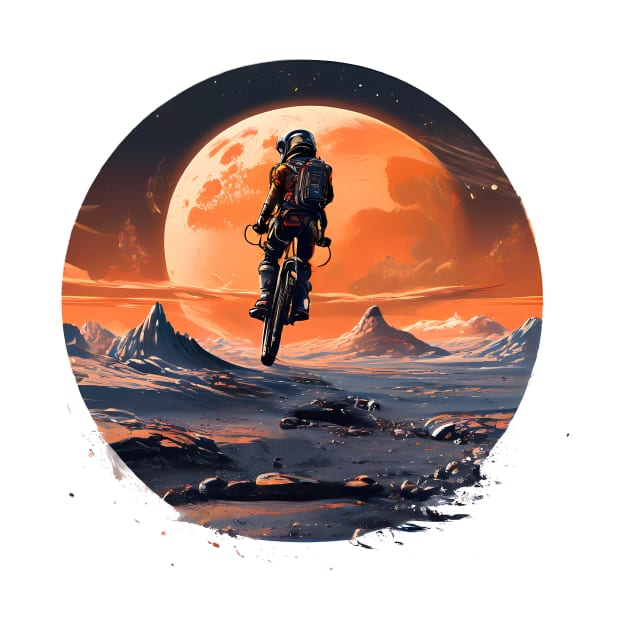 Biker on mars by The Dark Matter Art