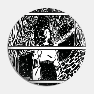 Fairycore Cottagecore Girl Lost in the Woods Comic Strip Pin