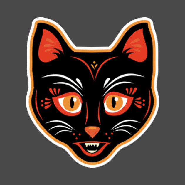 vintage halloween black cat