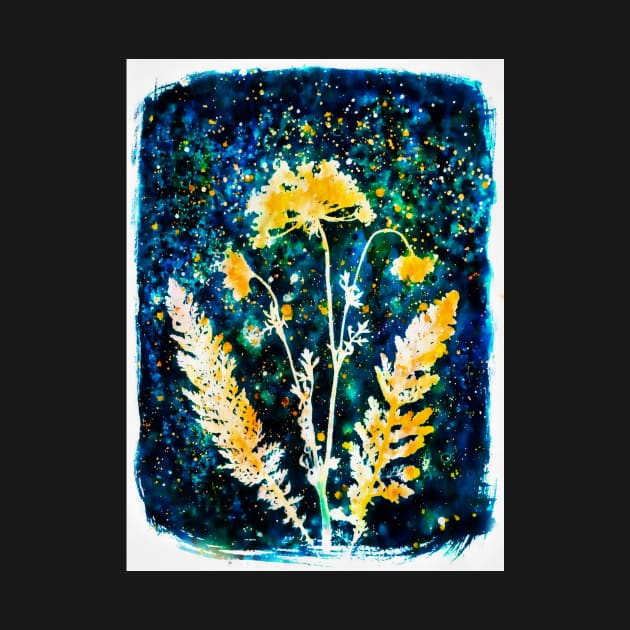 Botanical cyanotype floral by redwitchart