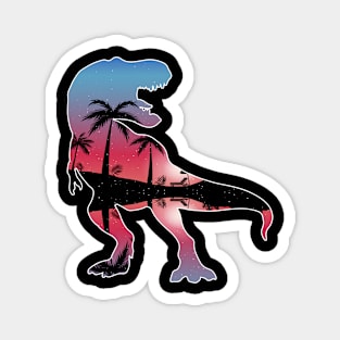 T-Rex Beautiful Sunset Beach Palm Tree Magnet