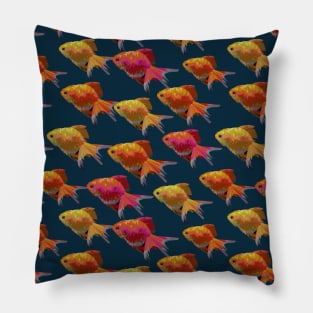 Seamless pattern colorful fancy golden fish Pillow