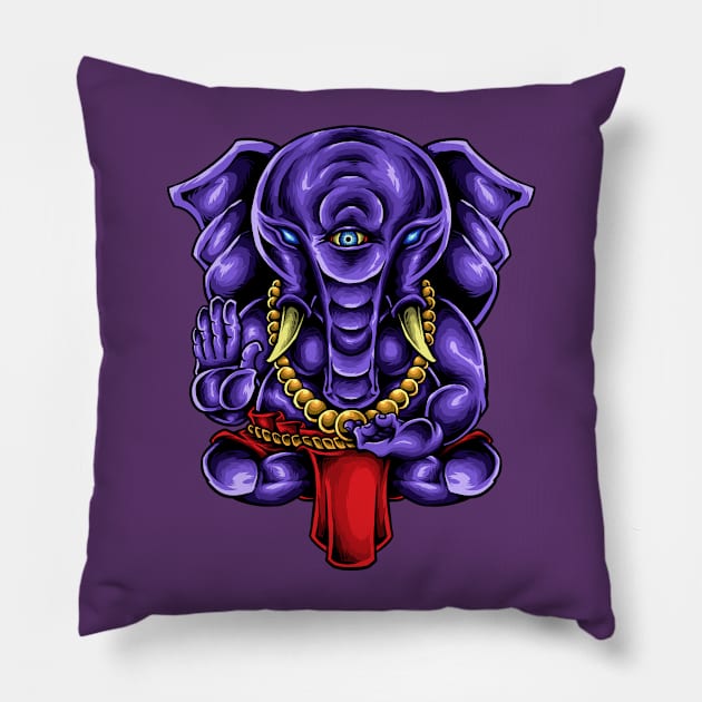 Hindu Art: Ganesha Elephant God Deity Pillow by loltshirts