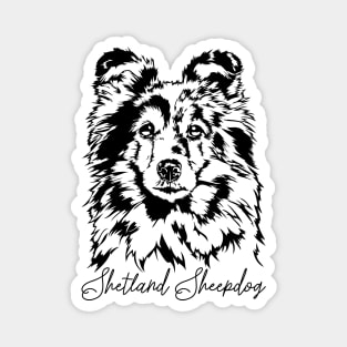 Funny Proud Sheltie Shetland Sheepdog dog portrait Magnet