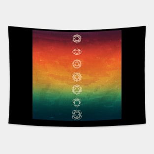 Rainbow Chakras Tapestry