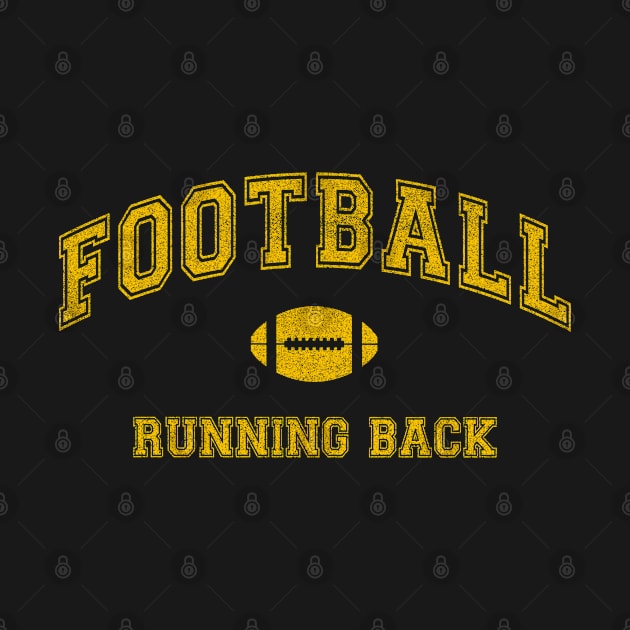 Vintage Football Team, Running Back, distressed Classic College Style by Webdango