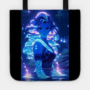 Bioluminescent girl in lake Tote