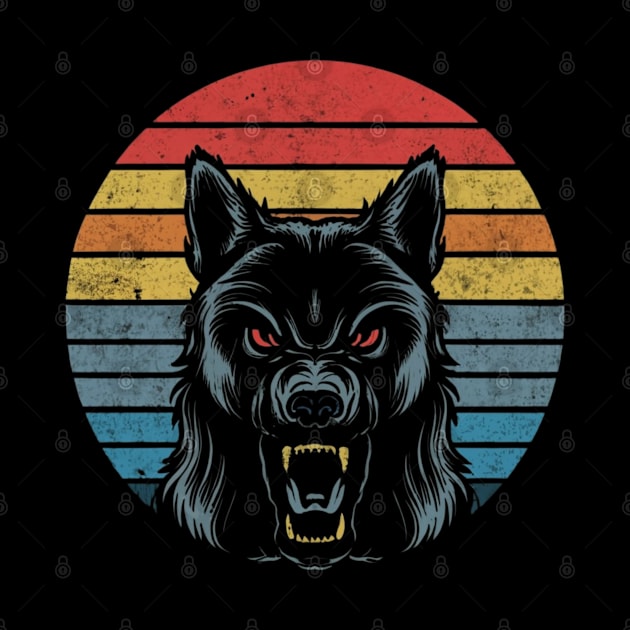 Werewolf Retro Art Design by Abeer Ahmad
