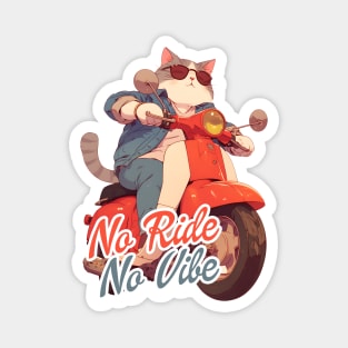 Cool cat riding motorbike Magnet