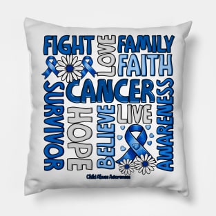 Child Abuse Awareness - Fight love survivor ribbon Pillow