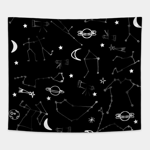 Astrology Pattern Black