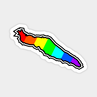 Texada Island Silhouette in A Colourful Rainbow Design - Bright Colours - Texada Island Magnet