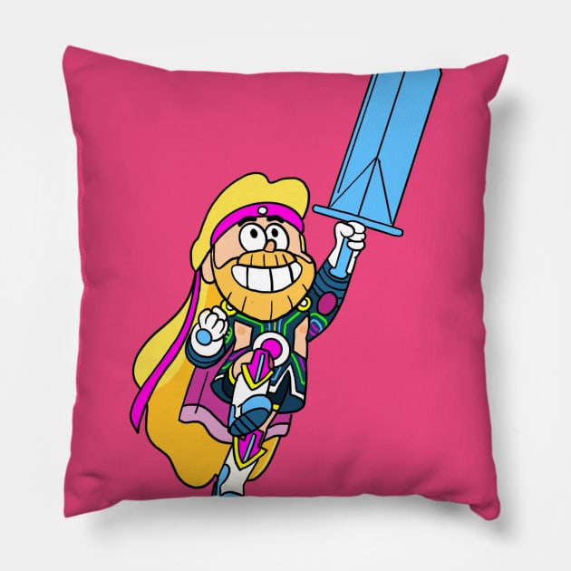 Neon Disco Viking Jr 01 Pillow by WombatBuck