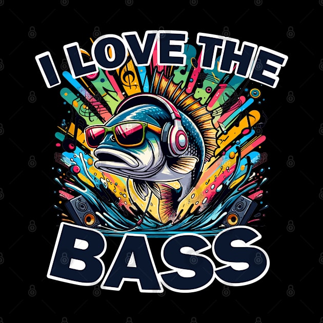 I Love The Bass Funny Fish Pun by SubtleSplit