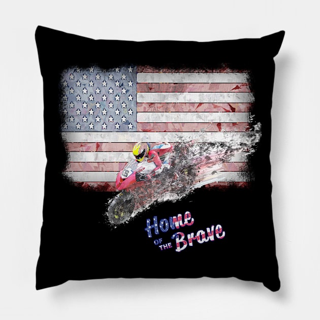 Home of the brave - USA Pillow by momo1978