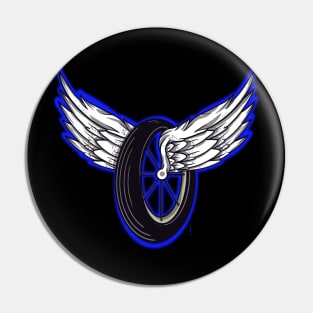 Winged  motorcycle wheel Pin