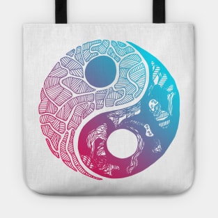 Dual Color Abstract Yin Yang Tote